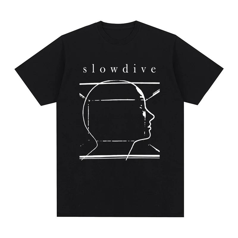 Фото Модная Винтажная Футболка Slow Dive, уличная музыкальная одежда в стиле хип-хоп, хлопковая Мужская футболка, новая футболка, женские топы №1