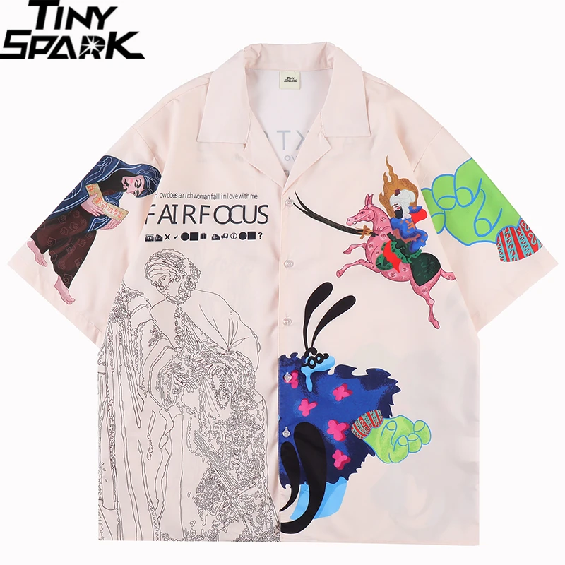 2022 Мужская Уличная рубашка в стиле хип-хоп Aloha забавная графическая пляжная Harajuku