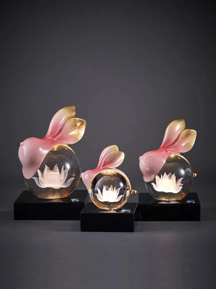 

Милый кролик пара креативных хрустальных шариков украшение для стола маленькое простое украшение