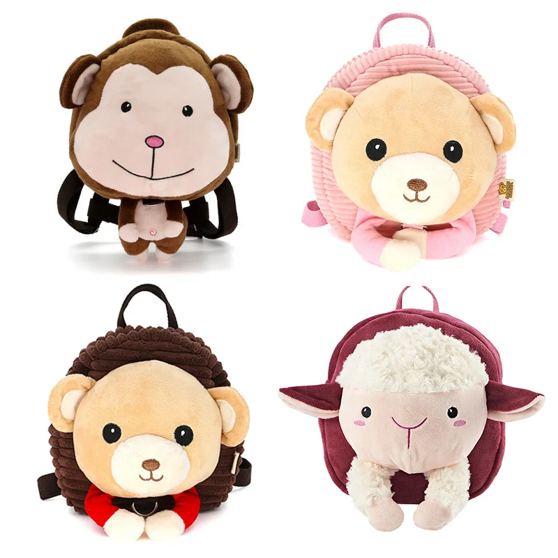 1-5Y Baby Backpacks Anti-lost with Rope Children Backpack Cute Cartoon Animal Plush Backpack Infant Safety Harness Walker Strap