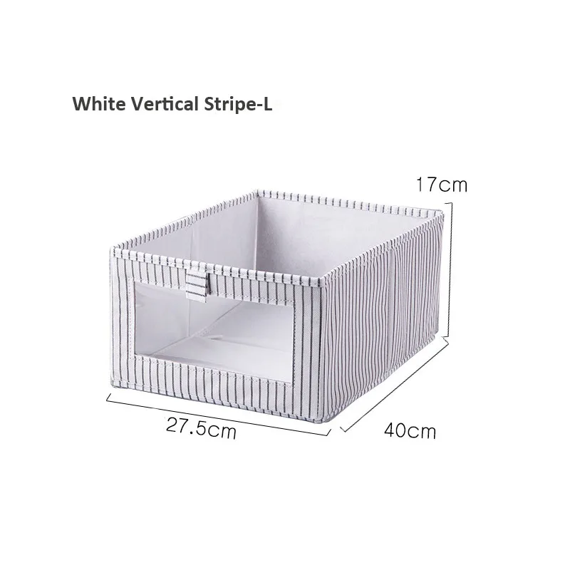 

Nonwoven Fabric Storage Box Foldable Organizer Storage Box Wardrobe Divider Cases with Front Transparent Window