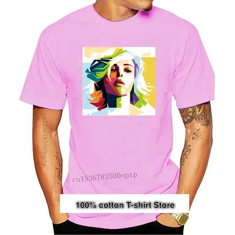 

Camiseta con estampado geométrico para hombre y mujer, ropa para parte superior masculina, con estampado de celebridad, Scarlett