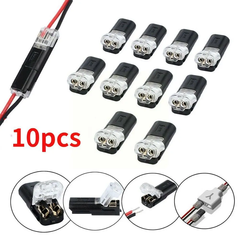 

10pcs Car Solderless Fast Wire Connector D2 Dual Wire Connector Type Plug-in Car Detachable Connector Cable I3I2