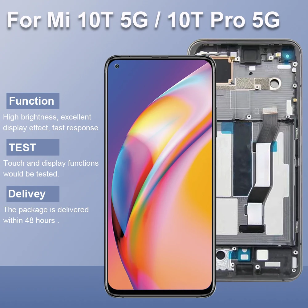 Экран в сборе для Xiaomi Mi 10T Pro 5G M2007J3SG M2007J17C ЖК-дисплей с сенсорным экраном Digtizer M2007J3SY