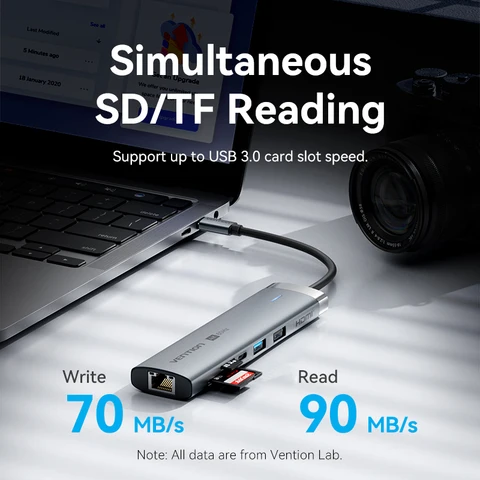 Vention 4K60Hz USB C HUB HDMI-адаптер типа C к RJ45 Ethernet USB3.0 PD100W SD и TF для ноутбука MacBook Pro Док-станция USB-концентратор
