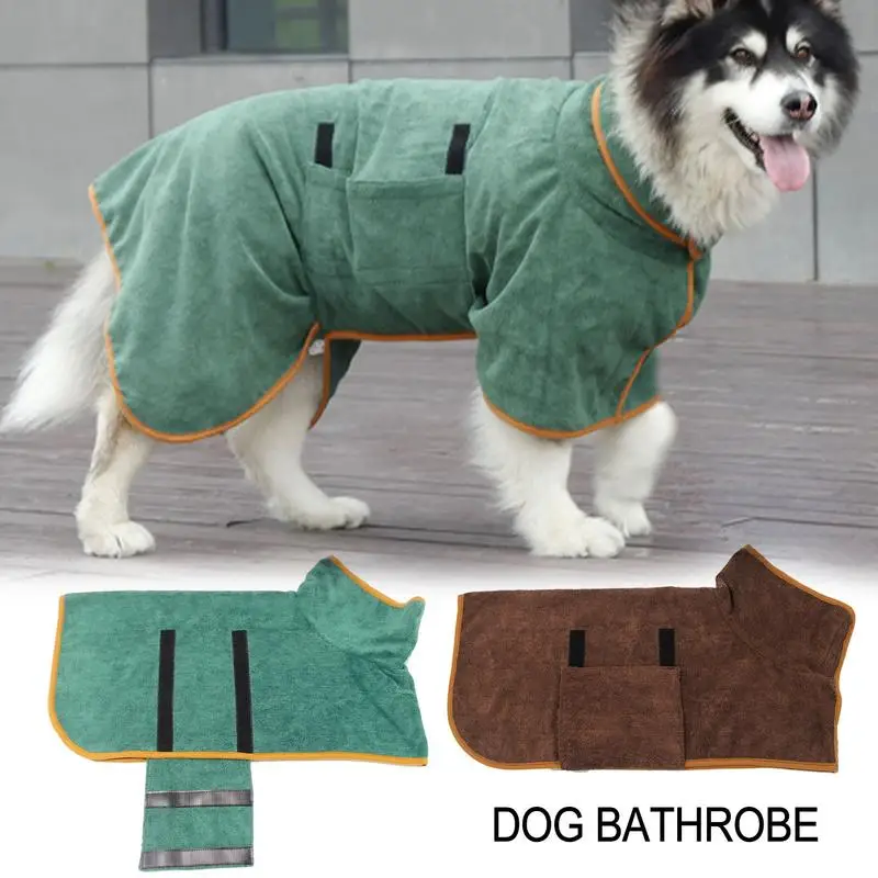 

Pet Bathrobe Absorbent Puppy Bath Robe Super Absorbent Pet Bathrobe Dog Robes For After Bath Quick Drying Microfiber Dog Towel