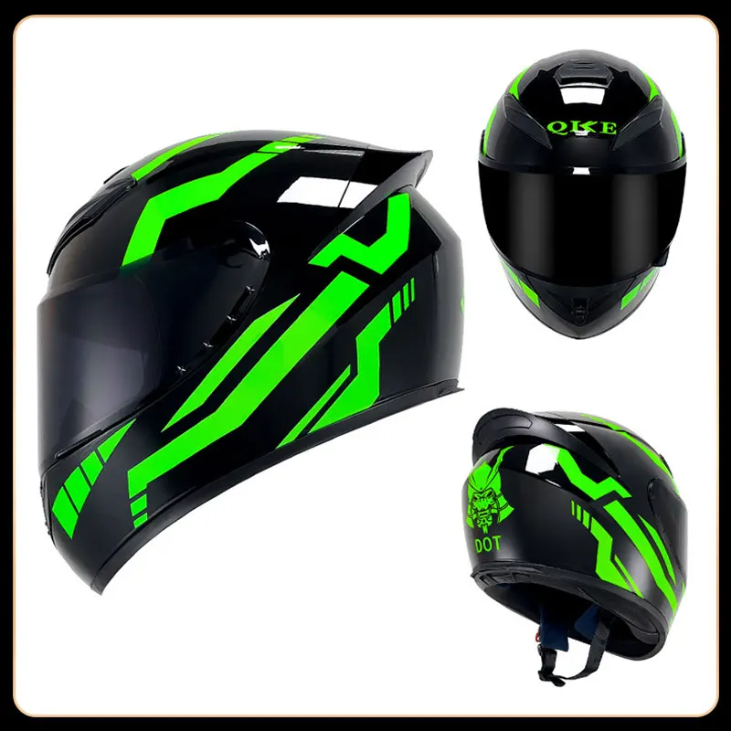 Мотоциклетный шлем на все лицо модульный с двойным козырьком в горошек