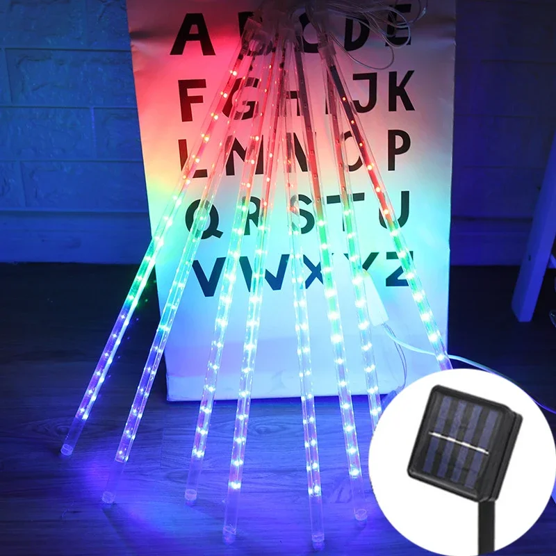 

Solar LED Meteor Shower Lights Waterproof Falling Raindrop Fairy String Light for Christmas Holiday Party Patio Decor Navidad