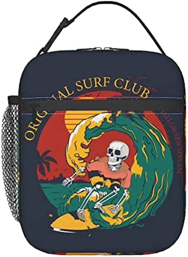 

Скелетоны, сумка для ланча для серфинга, многоразовый Ланч-бокс, изолированная Герметичная сумка для ланча с портативной сумкой для женщин ...