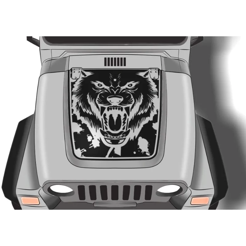 

Фабричное ремесло Волчья капюшон графика 3 м виниловая наклейка обмотка совместимая с Wrangler 1999-2006-матовое черное покрытие пленка для автомоб...