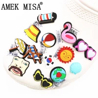 korea summer travel pvc shoe charms beach chair volleyball shoe accessories face clog decorations for croc jibz kids party gifts