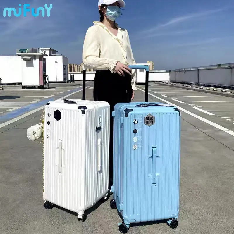 Mifuny Women Travel Luggage PC Aluminum Frame Rolling Trolley Case Female Large Capacity Fashion Suitcase Men's Password Box Bag