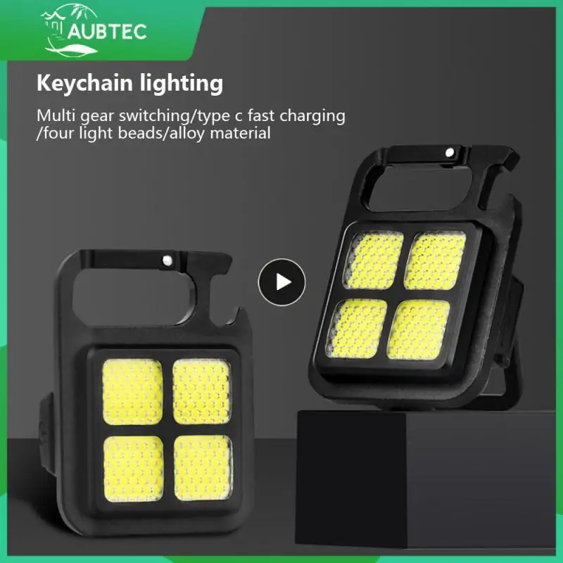 

Keychain Lamp Portable Mountaineering Buckle Flashlight Mini Usb Charging Work Light Camping Equipment Camping Lamp