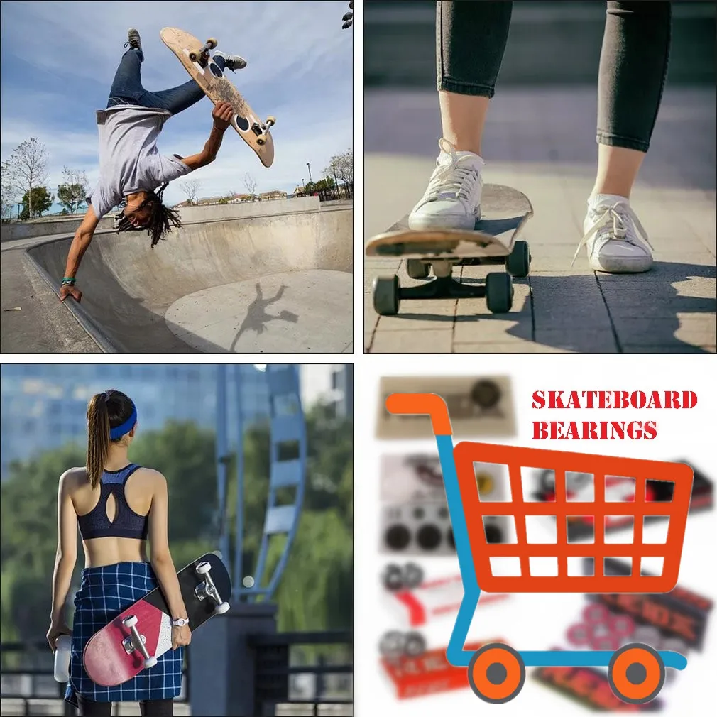 

Professional Skateboard Bearings Skateboard Parts Bearings Double Roller Skate bearings High Speed Skates Board Supply Station