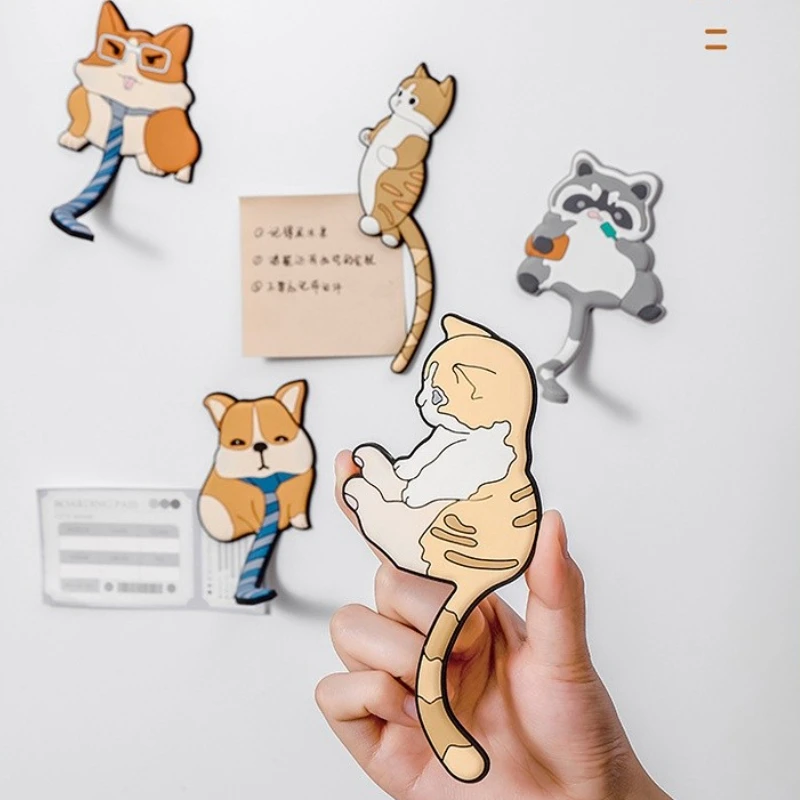 

Cute Magnetic Hooks Removable Fridge Sticker Multifunction Refrigerator Magnet Decor Coat Hanger Key Holder Home Storage Hooks