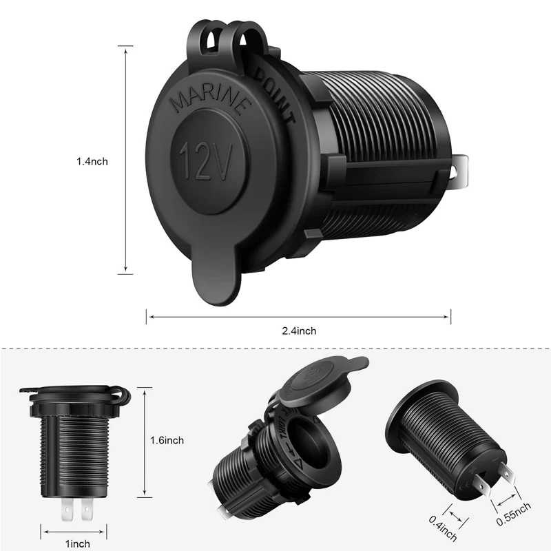 Фото 12 В USB-розетка, панель быстрой зарядки 3,0 PD USB C, розетка, адаптер прикуривателя для автомобиля, лодки, автофургона, мотоцикла №4