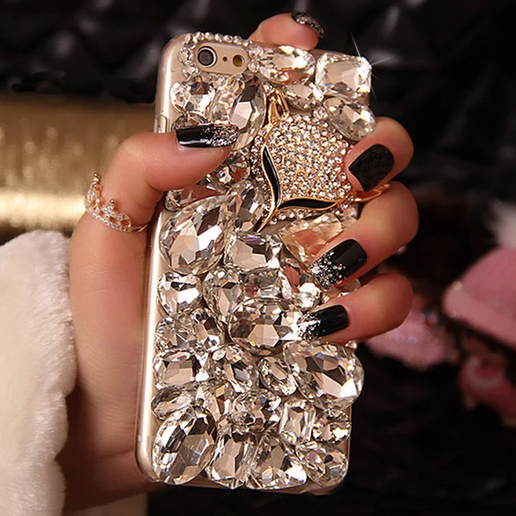 

3D Fox Glass Rhinestone Case For Xiaomi Redmi 10X 6 Pro 5G 9 9A 9C 9T 8 8A 7 7A 6A Crystal Coque Note 10 9 8 9S 10S Clear Funda