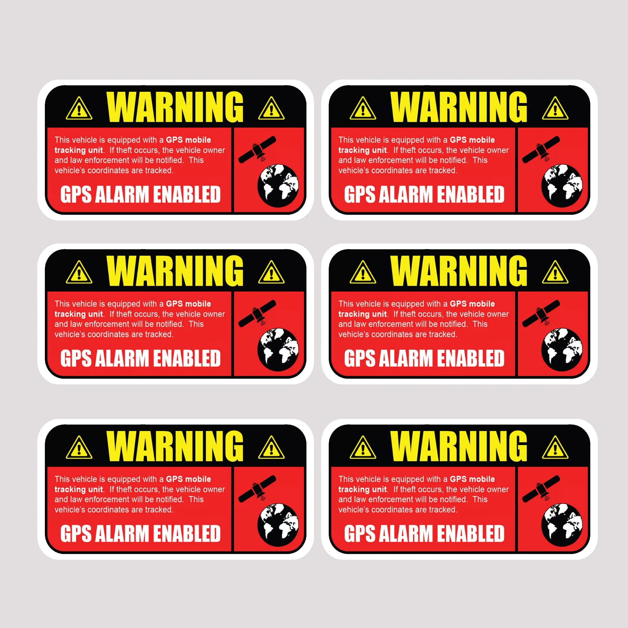 

6 упаковок, наклейка с GPS-отслеживанием, противоугонная наклейка на окно автомобиля, предупреждение о обезье, 3x1,5 дюйма