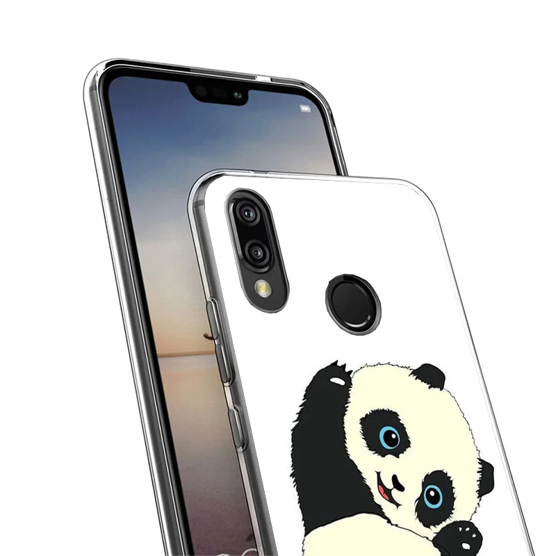 Чехол для телефона с милым медведем панды Huawei P40 P30 P20 P10 Lite Mate 20 10 Pro P Smart Z Y5 Y6 Y7 Y9