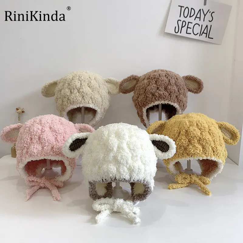

Зимняя теплая детская ветрозащитная шапка rinikind с ушами, детская шапочка для новорожденных, милая шапка, детская шапка, плотная теплая шапка ...