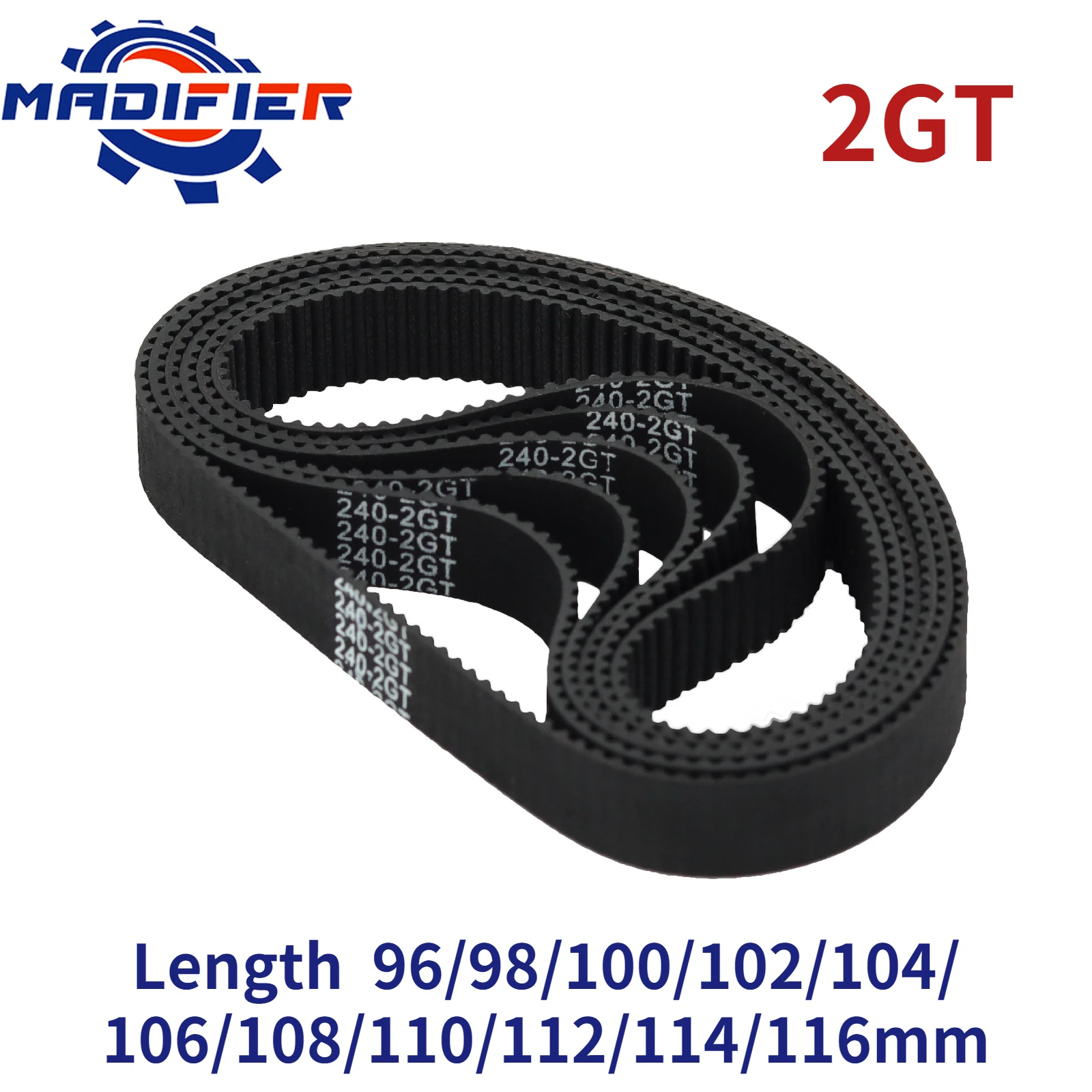 

C-1 3D Printer Parts GT2 6mm 2GT Closed Loop Rubber Timing Belt 96 98 100 102 104 106 108 110 112 114 116 mm