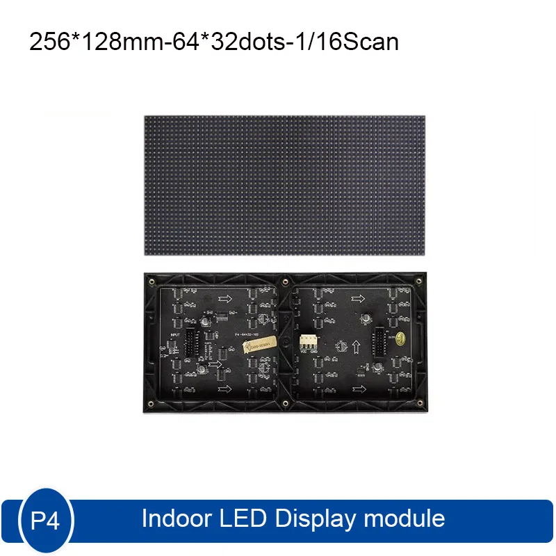 P4 Indoor LED display module 256*128mm 64*32pixels ,1/16scan RGB led display Board Video Wall