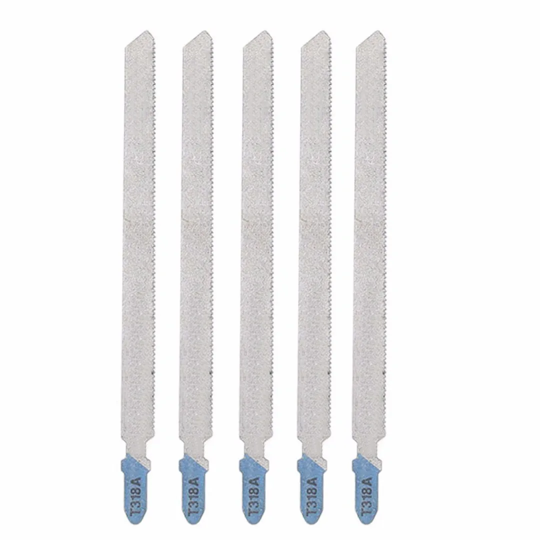

5Pcs T318A HCS Jig Saw Blades For Wood Cleaning Fast Cutting Wood PVC Fibreboard 132mm Length Saw Blades Cutter Accessories