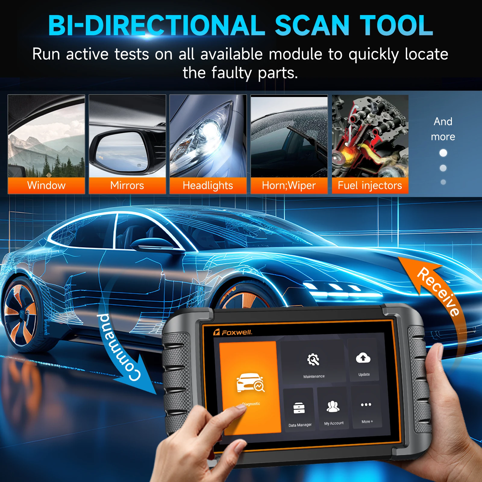 FOXWELL NT809 OBD2 Все системы автомобильных диагностических инструментов Тестовый