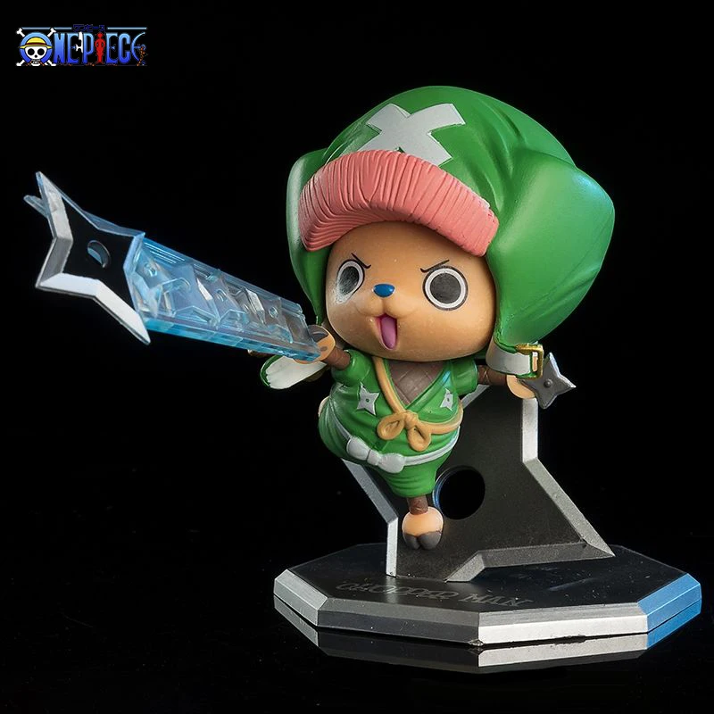 

8-10cm Boxed One Piece Anime Flag Wooden Barrel Sitting Chopper Ninja Anime Decoration Cake Decoration Figure Kawaii Toys Giifts