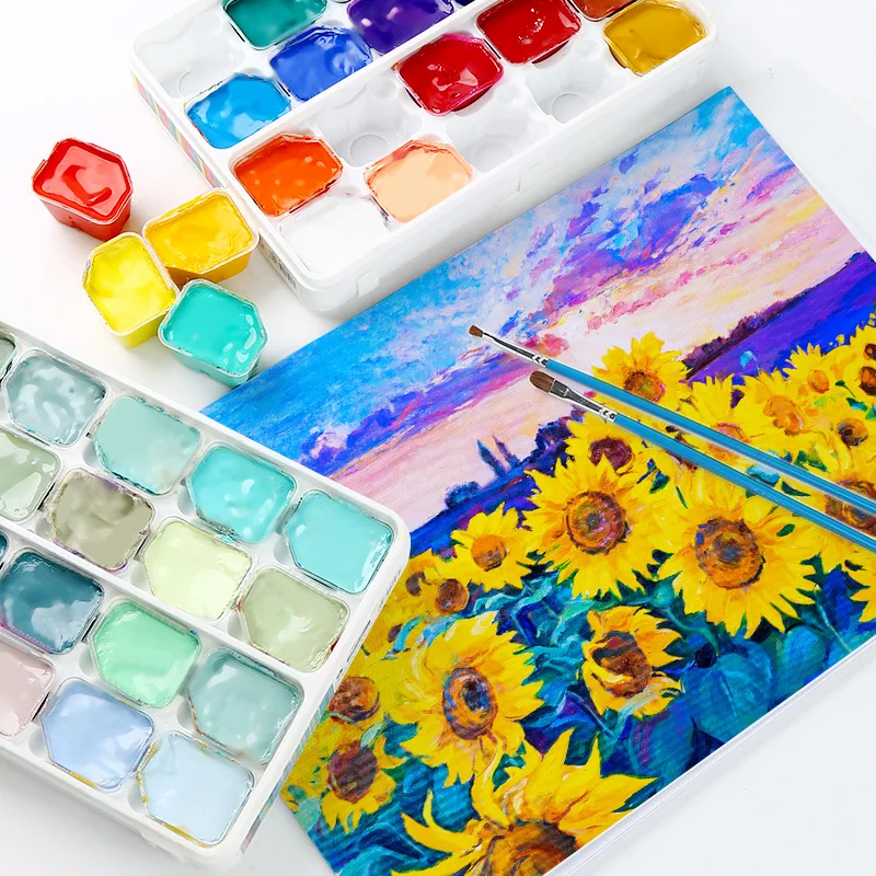 

Professional Gouache Paints 30ml Cold/Warm Color Jelly Cup Non-Toxic Gouache Watercolor Paint For Painting Artist