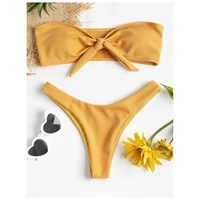 2021 sexy womans swimwear top women summer bikini set solid colour bowknot bathing suit vintage beachwear swimsuit swim trunks