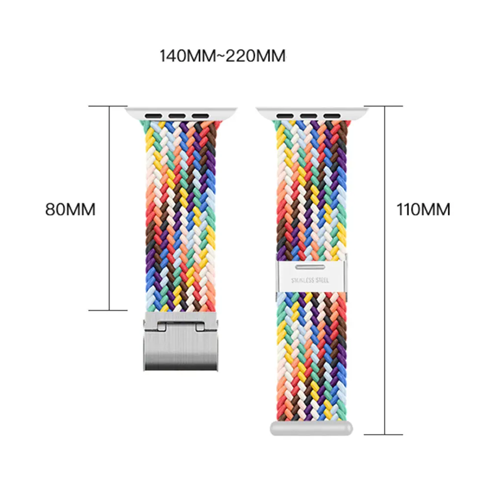 Braided Solo Loop For Apple watch ultra band 44mm 45mm 38-42-40-41-49mm Nylon Elastic bracelet iWatch serie 8 se 6 7 5 4 3 strap