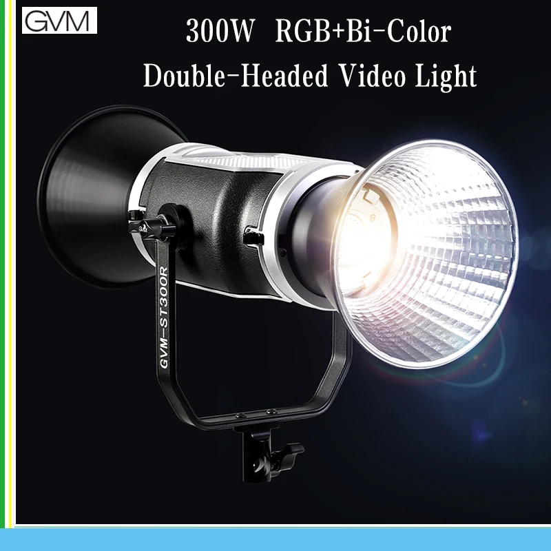

GVM ST300R 300 Вт Светодиодная подсветка для видеосъемки RGB + двухцветная двухсторонняя подсветка для видеосъемки сбалансированный дневной свет COB подсветка для фотосъемки