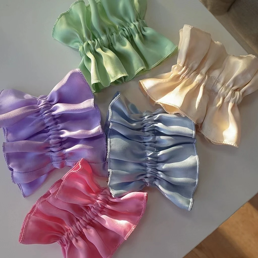 

Colorful Silk Scrunchies Ponytail Holder for Women Girl Elastic Rubber Band Hair Accessories Headwear Hair Tie Headbands