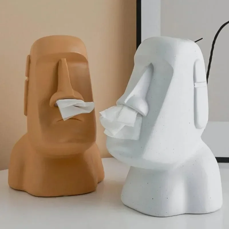 

Tissue Napkin Easter Napkin Home Tissue Boulder Personality Island Sculpture Holder Box Holder Portrait Box Stone Statue