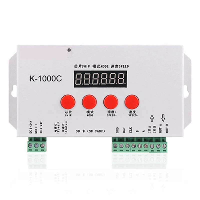 

5-кратный флэш-контроллер K1000C WS2812B WS2811 APA102 T1000S WS2813, светодиодный программный контроллер 2048 пикселей, флэш-контроллер