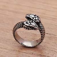 simple stainless steel steelgold snake ring for men women punk hip hop vintage snake animal ring fashion couple jewelry gift