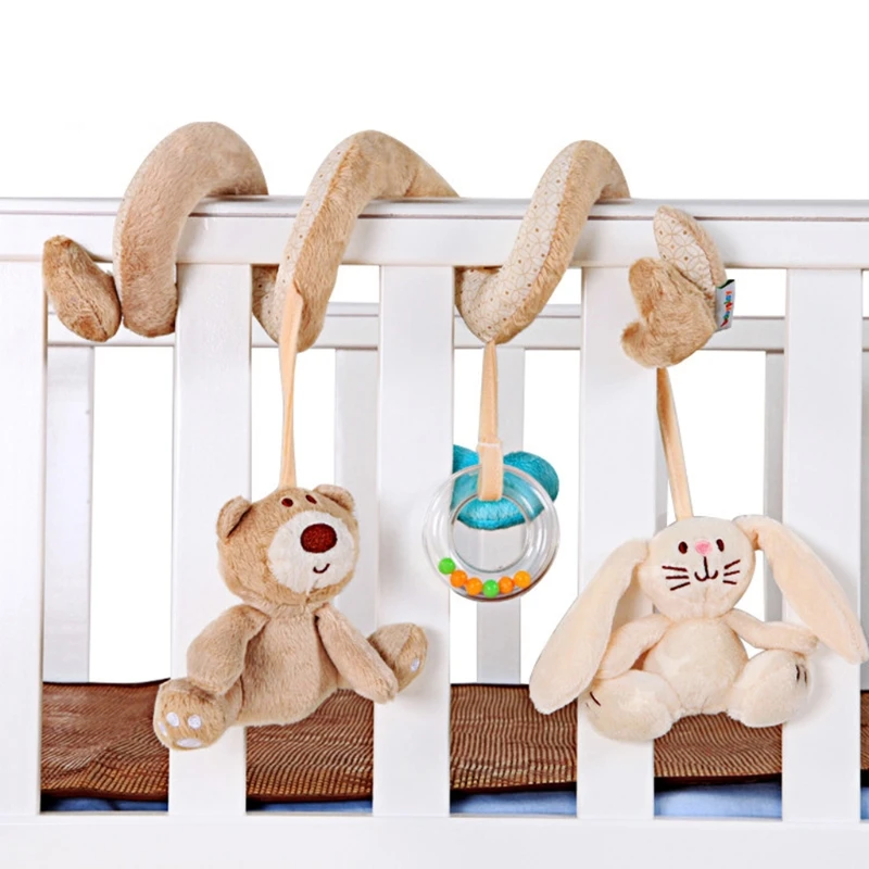

1PC Interactive Plush Ring Stimulation Crib Gift for Baby Infant Hanging Rattle Bell Plush Rattle for Crib Decoration