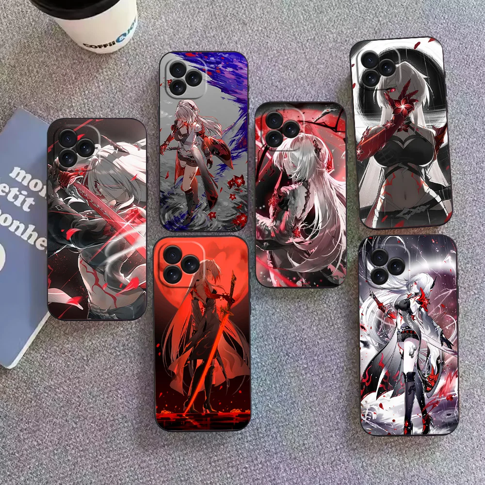 Honkai Star Rail Acheron D Phone Case For Samsung A03 A04 A05 S A13 A34 A53 4G 5G S22 S23 ULTRA Black Soft Silicone Cover