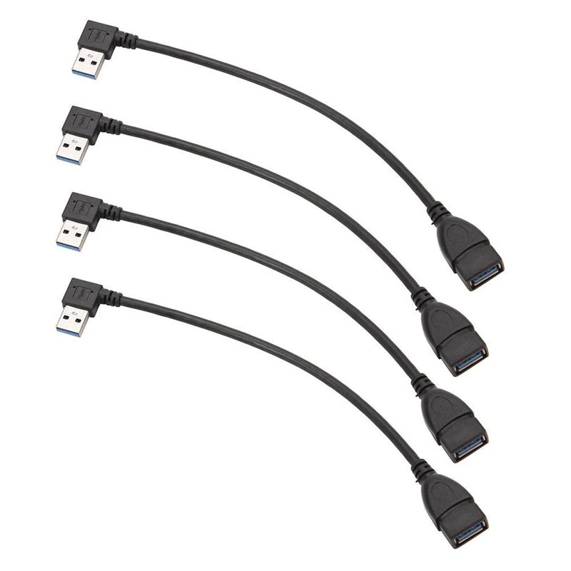

4X USB 3,0 угол 90 градусов удлинитель кабеля фотошнур данных слева