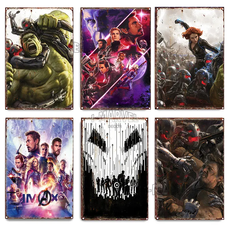 

Classic Movie Marvel Tin Painting Hulk Retro Metal Sign New Poster for Bar Cafe Wall Club Decoration Anime Theme Fashion Mural