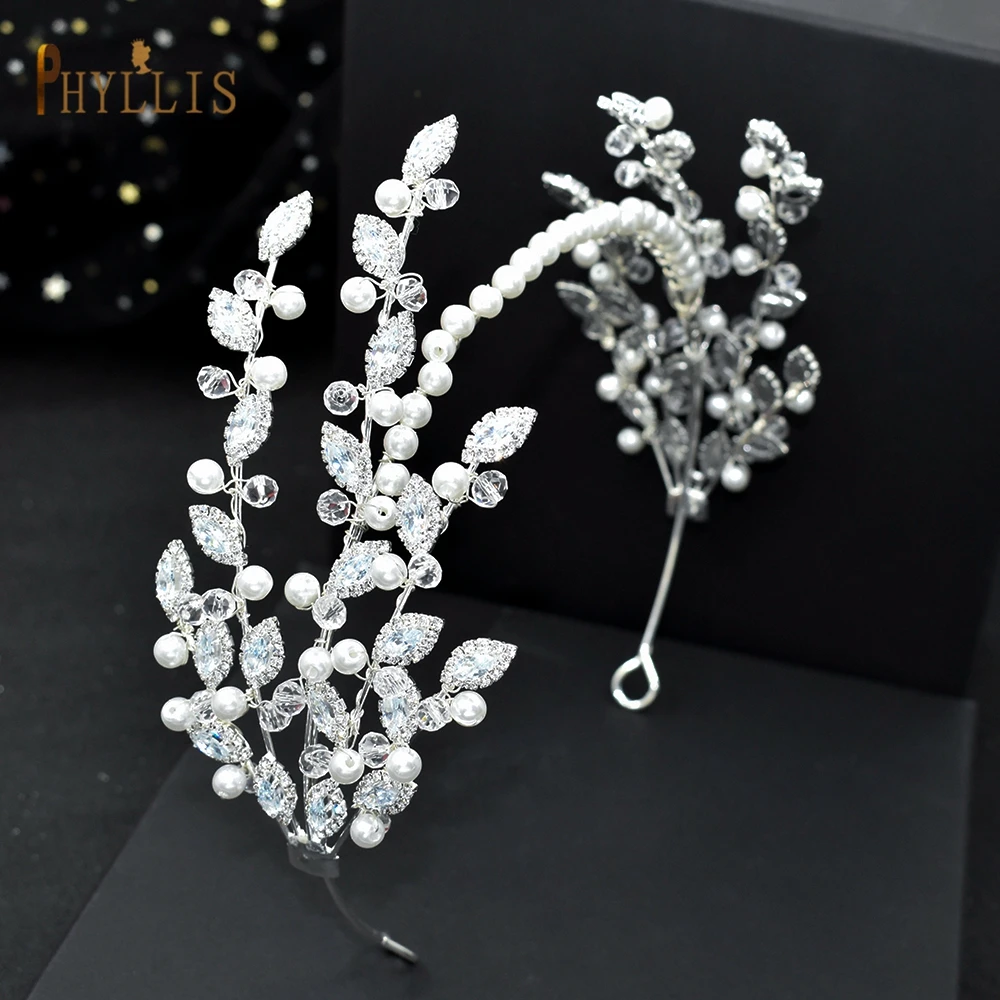 

A115 Zircon Wedding Headdress Bridal Head Hoop Rhinestone Headwear Women Headbands Hair Accessories Pearl Bride Headpiece