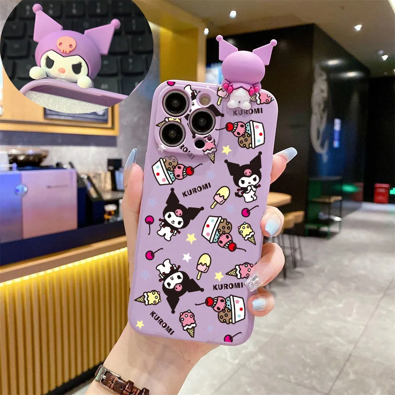Милый чехол из ТПУ с 3D рисунком Kuromi для Realme C53 C25 C21 C21Y C25Y C20 C51 C12 C15 C30 Note 50 C55 C33 C35 C67 C31