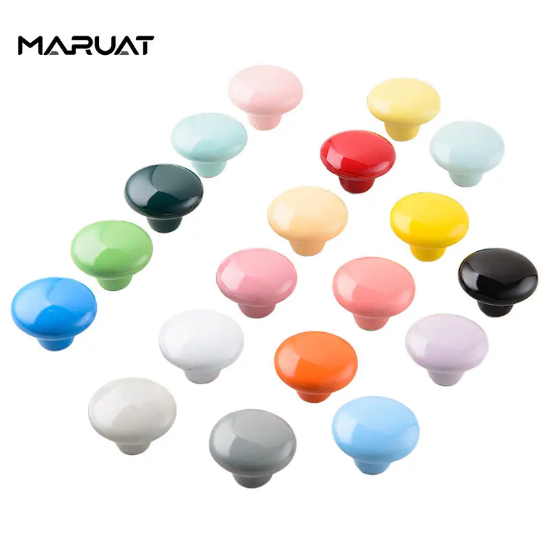 

Children's Room Ceramic Handle Pastoral Ceramic Single-hole Handle Colorful Modern Minimalist Cabinet Drawer Handle Door Knobs