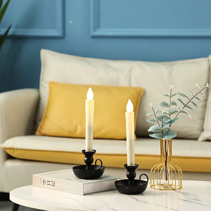 

1Pc Iron Candlestick Stand Candle Holder Vintage Retro Style Classic Look Taper Candle Holder For Wedding Decoration Accessories