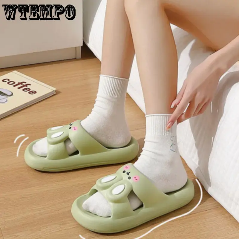 WTEMPO Cute Cartoon Rabbit Slippers Summer Soft Home Slides Adult Girl Lady Silent Indoor Floor Outdoors Fun Sandals Wholesale