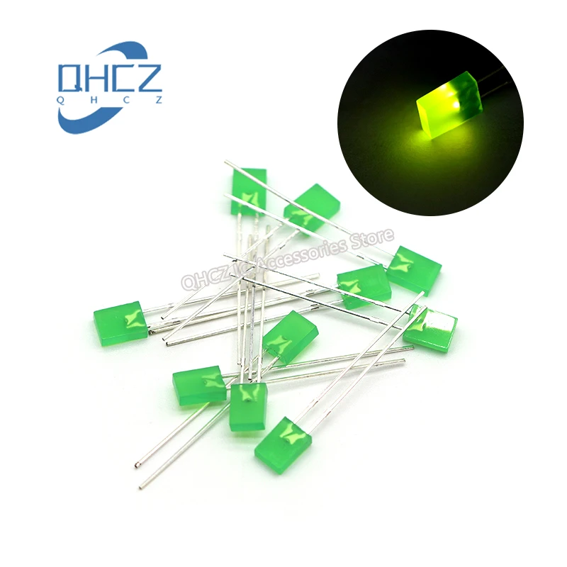 100pcs 2X5X7 green light 2*5*7 green edgeless LED light-emit