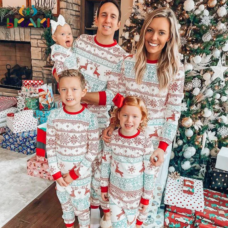 Christmas Mother Children & Baby's Sleepwear Mommy And Me Xmas Clothes Tops+Pants Family Matching Pajamas Sets Father