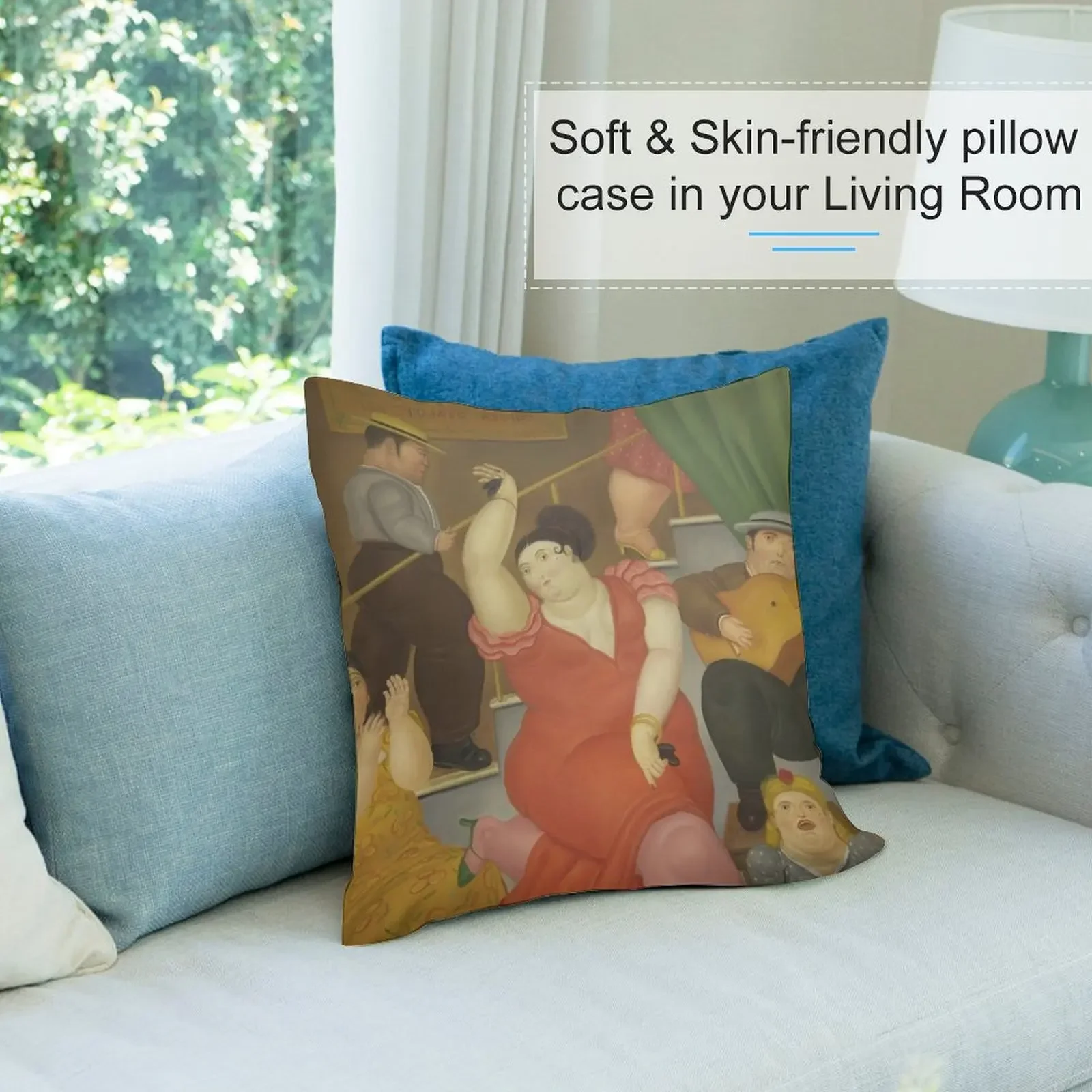 Fernando Botero - Tablao Flamenco Выставочный плакат Подушка для сна Чехлы подушек Роскошная