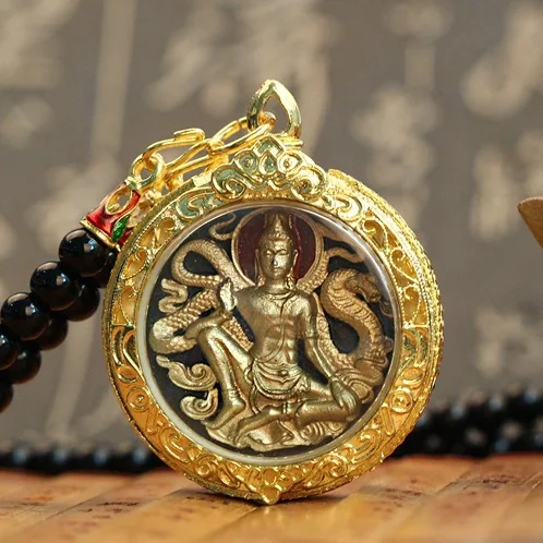 Thailändische Buddha-Medaille, Zedujin Dragon Po, Long Nai – Detail 1